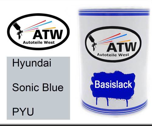 Hyundai, Sonic Blue, PYU: 500ml Lackdose, von ATW Autoteile West.